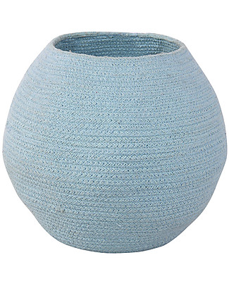 Lorena Canals Cesto Portaoggetti in Cotone Bola, Azzurro - Fatto a mano (30 x 30 cm) Contenitori Portaoggetti