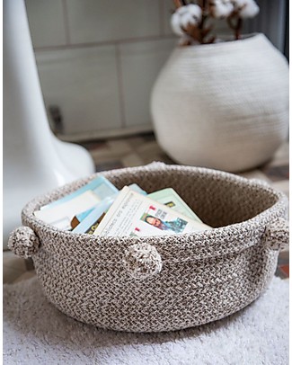 Lorena Canals Cesto Portaoggetti in cotone Tray, Natural - Fatto a mano (12x30 cm) Contenitori Porta Giochi_