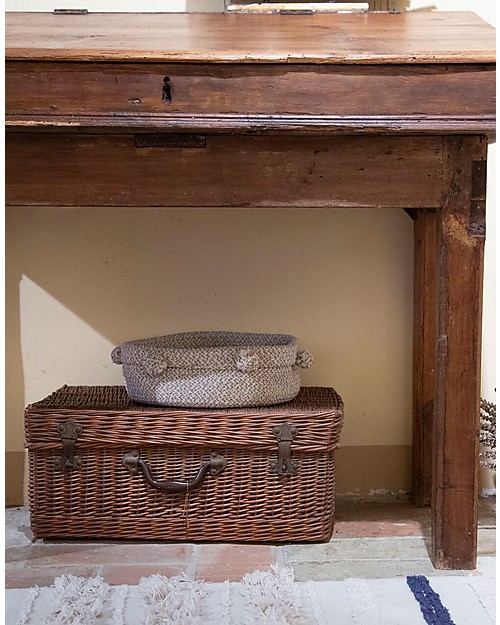 Lorena Canals Cesto Portaoggetti in cotone Tray, Natural - Fatto a mano (12x30 cm) Contenitori Portaoggetti