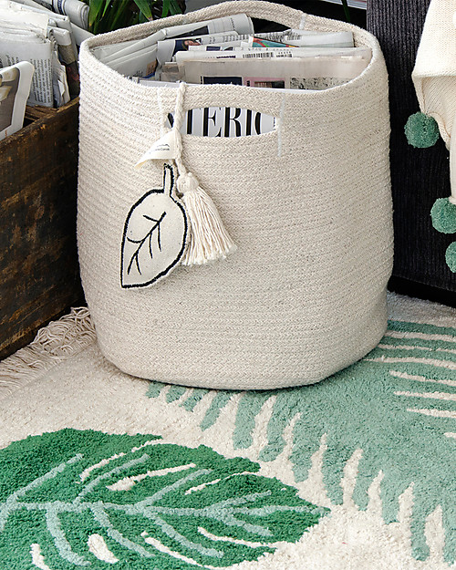 Lorena Canals Cesto Portaoggetti Leaf in Corda di Cotone, Naturale - Lavabile e fatto a mano Contenitori Portaoggetti