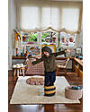 Lorena Canals Cesto Portaoggetti - Mama Bee - Nero/Giallo - Cotone - Collezione Planet Bee - 30 x 32 cm Contenitori Portaoggetti