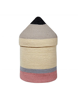 Lorena Canals Cesto Portaoggetti Matita con Coperchio, Large (25 x 45 cm) Contenitori Portaoggetti