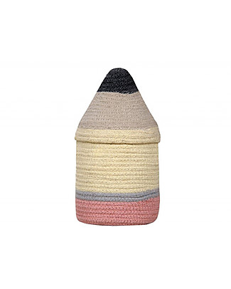 Lorena Canals Cesto Portaoggetti Matita con Coperchio, Small (13 x 30 cm) Contenitori Portaoggetti