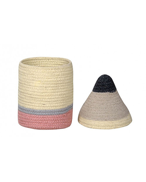 Lorena Canals Cesto Portaoggetti Matita con Coperchio, Small (13 x 30 cm) Contenitori Portaoggetti