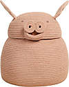 Lorena Canals Cesto Portaoggetti Peggy il Maialino - Rosa - The Animal Crew Collection - 25 x 30 cm Contenitori Portaoggetti