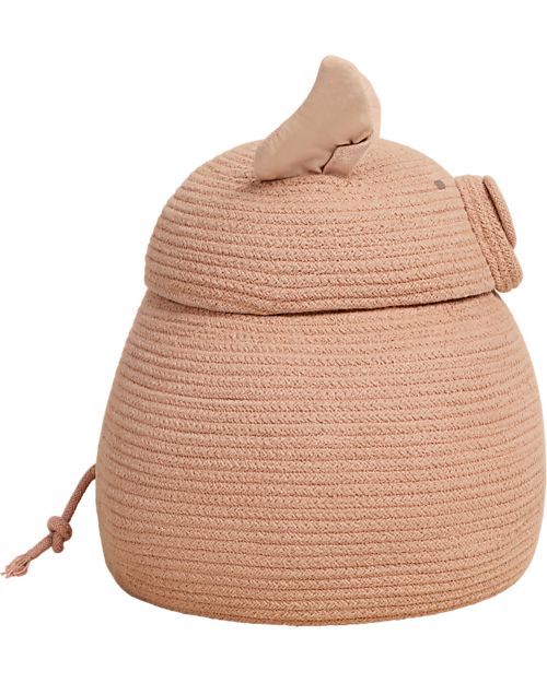 Lorena Canals Cesto Portaoggetti Peggy il Maialino - Rosa - The Animal Crew Collection - 25 x 30 cm Contenitori Portaoggetti