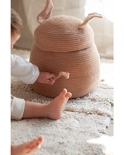 Lorena Canals Cesto Portaoggetti Peggy il Maialino - Rosa - The Animal Crew Collection - 25 x 30 cm Contenitori Portaoggetti