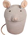 Lorena Canals Cesto Portaoggetti Renata il Topo - Grigio Perla - The Animal Crew Collection - 25 x 30 cm Contenitori Portaoggetti