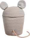 Lorena Canals Cesto Portaoggetti Renata il Topo - Grigio Perla - The Animal Crew Collection - 25 x 30 cm Contenitori Portaoggetti