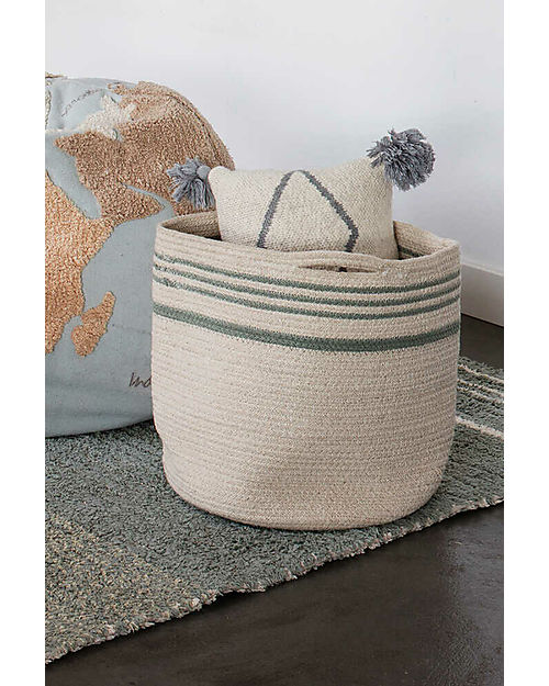 Lorena Canals Cesto Portaoggetti Twin Vintage Blue - Diametro 30x30 Contenitori Portaoggetti