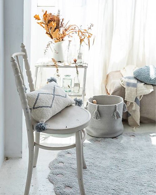 Lorena Canals Cesto Portaoggetti Woody - Blu Perla - Cotone (30x30 cm) Contenitori Portaoggetti