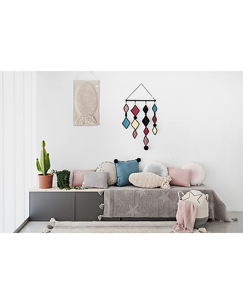 Lorena Canals Cesto Portaoggetti Zoco - Vintage Blue/Natural - Bereber Collection - 35 x 30 x 30 cm Contenitori Portaoggetti