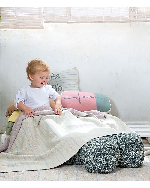 Lorena Canals Coperta Bambino Lavorata a Maglia Back to School, Quaderno - 100% Cotone (90 x 120 cm) Swaddle di Mussola