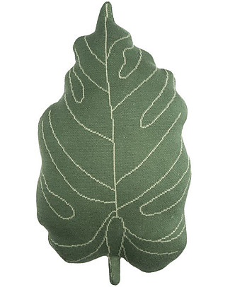 Lorena Canals Cuscino Baby Lavorato a Maglia, Foglia - 28x42 cm Cuscini Arredo