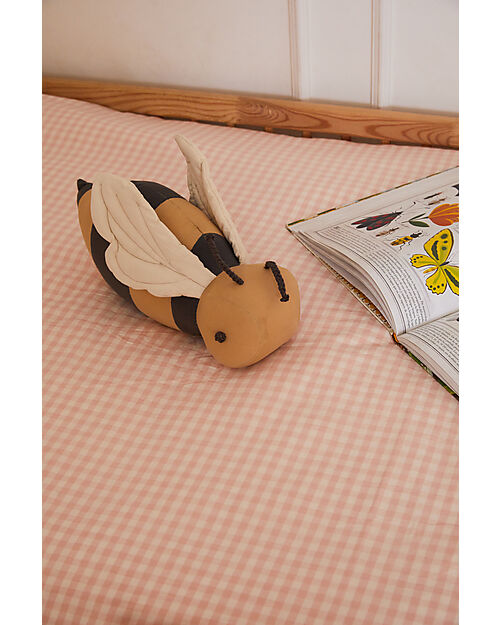 Lorena Canals Cuscino - Buzzy Bee - Nero/Giallo - 100% Cotone - Collezione Planet Bee - 14 x 36 cm Cuscini Arredo