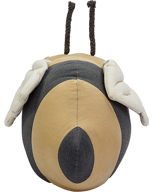 Lorena Canals Cuscino - Buzzy Bee - Nero/Giallo - 100% Cotone - Collezione Planet Bee - 14 x 36 cm Cuscini Arredo