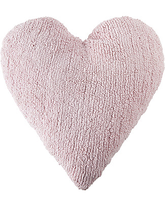 Lorena Canals Cuscino Cuore Rosa - 100% Cotone (Lavabile a in Lavatrice!) Cuscini Arredo_