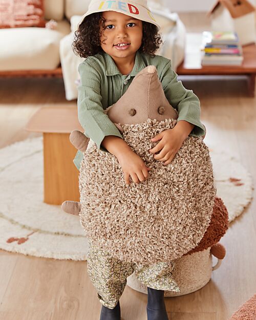 Lorena Canals Cuscino da Pavimento - Riccio - Marrone - Cotone - Mushrooms Collection - 50 x 65 cm Cuscini Arredo