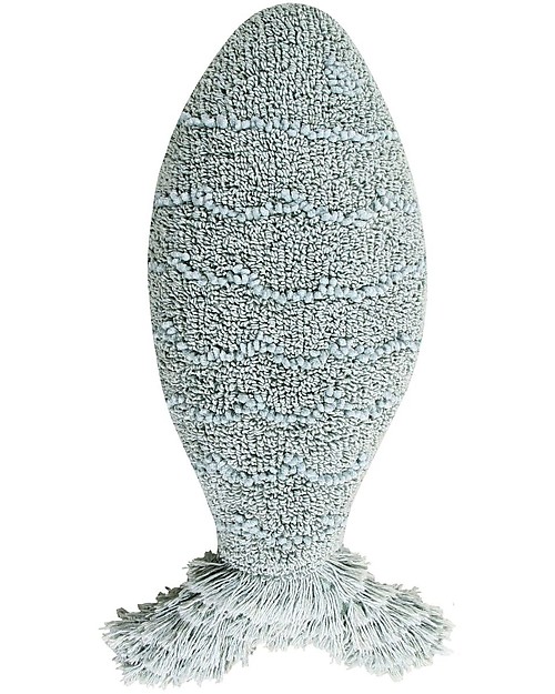 Lorena Canals Cuscino Lavabile Bambino Pesce, Blu - 100% Cotone (60 x 27 cm) Cuscini Arredo