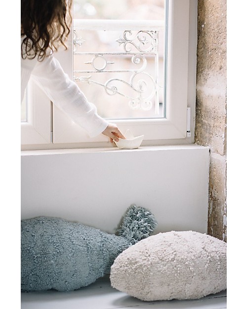 Lorena Canals Cuscino Lavabile Bambino Pesce, Blu - 100% Cotone (60 x 27 cm) Cuscini Arredo