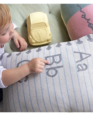 Lorena Canals Cuscino Lavabile Lavorato a Maglia Back to School, ABC (30 x 45 cm) Cuscini Arredo
