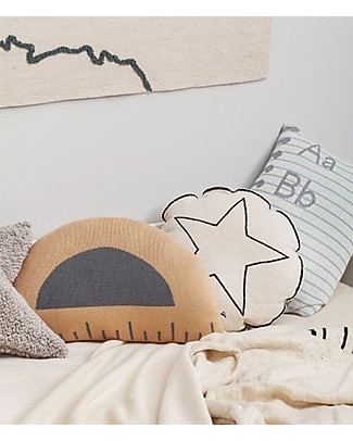 Lorena Canals Cuscino Lavabile Lavorato a Maglia Back to School, Righello (30 x 50 cm) Cuscini Arredo_