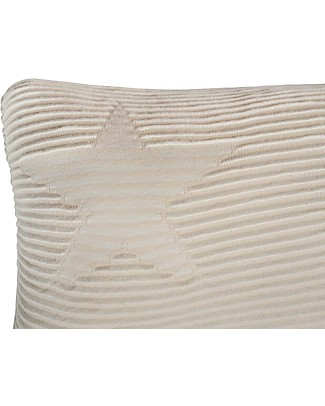 Lorena Canals Cuscino Lavabile Lavorato a Maglia Hippy Stars, Natural (25 x 35 cm) Cuscini