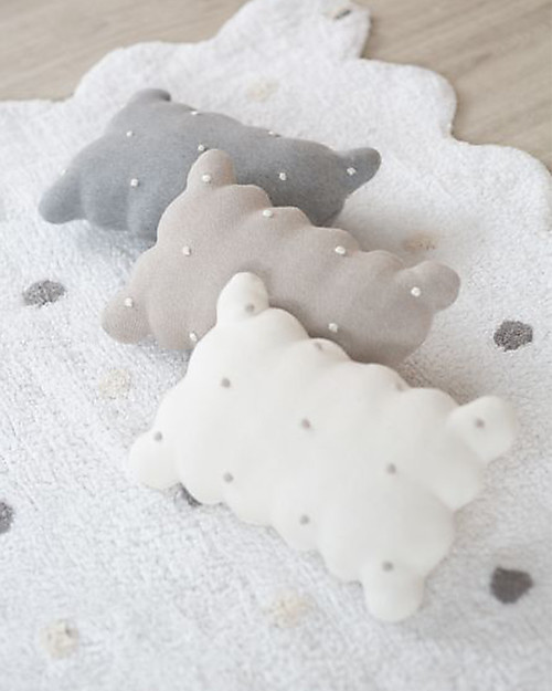 Lorena Canals Cuscino Lavorato a Maglia Biscotto Rettangolare, Grigio - 25x35 cm Cuscini Arredo