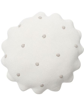 Lorena Canals Cuscino Lavorato a Maglia Biscotto Rotondo, Avorio - 25x25 cm Cuscini Arredo_