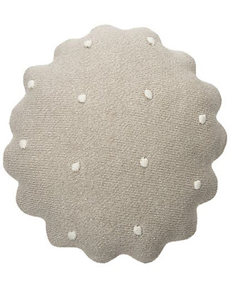 Lorena Canals Cuscino Lavorato a Maglia Biscotto Rotondo, Sabbia - 25x25 cm Cuscini