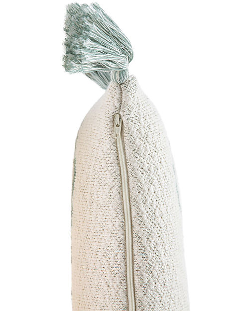 Lorena Canals Cuscino Lavorato a Maglia - Little Oasis Nat - Indus Blue - (40x25 cm) Cuscini Arredo