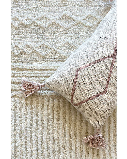 Lorena Canals Cuscino Lavorato a Maglia - Little Oasis Nat - Pale Pink - (40x25 cm) Cuscini Arredo