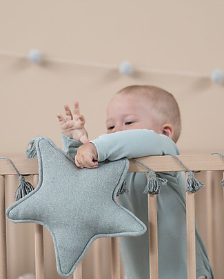 Lorena Canals Cuscino Lavorato a Maglia Twinkle Star, Blu Indus - 25x25 cm Cuscini Arredo