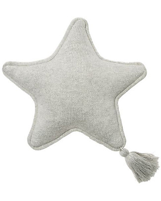 Lorena Canals Cuscino Lavorato a Maglia Twinkle Star, Grigio - 25x25 cm Materassi