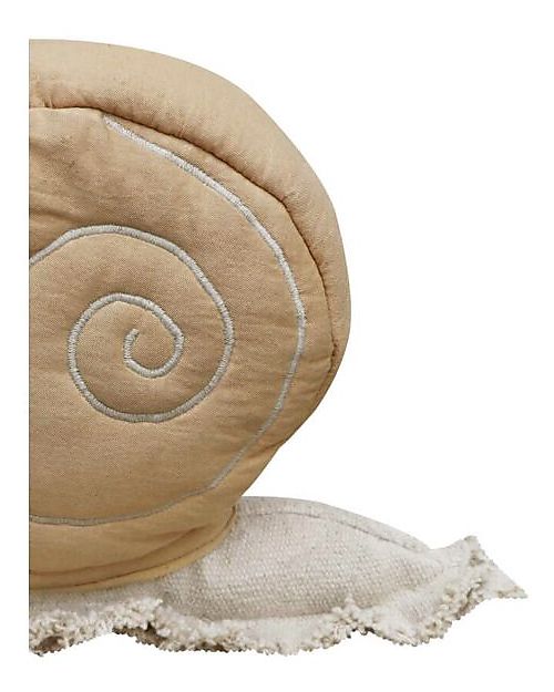 Lorena Canals Cuscino Lazy Snail - Fantasy Garden - Miele - Cotone GOTS - (22x40 cm) Pouf