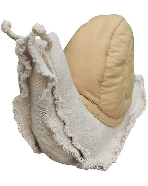 Lorena Canals Cuscino Lazy Snail - Fantasy Garden - Miele - Cotone GOTS - (22x40 cm) Pouf