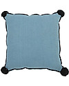 Lorena Canals Cuscino Quadrato con Bordo Nero, Azzurro Petrolio - 100% cotone (40X40 cm) Cuscini Arredo