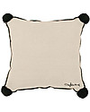 Lorena Canals Cuscino Quadrato con Bordo Nero, Beige - 100% cotone (40X40 cm) Materassi