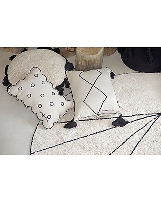 Lorena Canals Cuscino Rettangolare con Pompon Bereber - 100% cotone (55x40 cm) Materassi