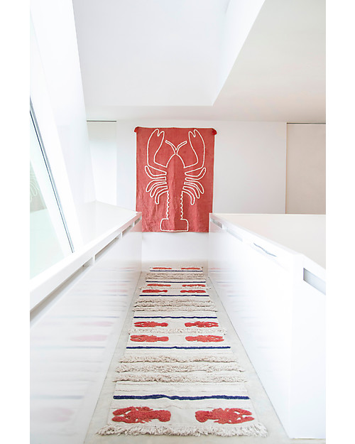 Lorena Canals Decorazione da Parete Aragosta Gigante, Rosso Mattone - 140x200 cm - 100% cotone Decorazioni da Parete