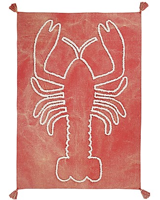 Lorena Canals Decorazione da Parete Aragosta Gigante, Rosso Mattone - 140x200 cm - 100% cotone Decorazioni