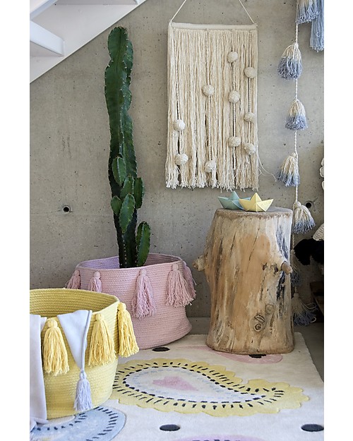 Lorena Canals Ghirlanda da Parete con PonPon Tie-Dye, Azzurro Chiaro - 100% cotone Decorazioni da Parete