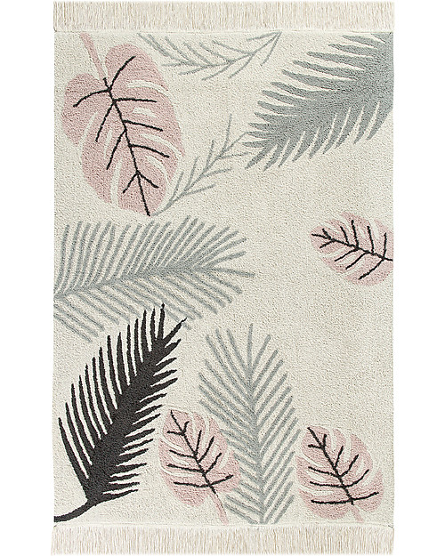 Lorena Canals Grande Tappeto Lavabile Tropical, Rosa - 140 x 200 cm Tappeti Arredo