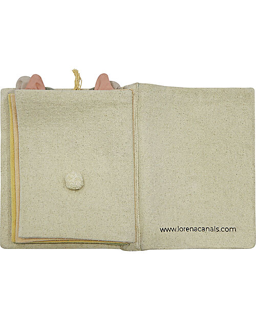 Lorena Canals Libro Sensoriale in Stoffa - Tema Animali - Cotone Bio - New Green Toys Collection Giochi Sensoriali_