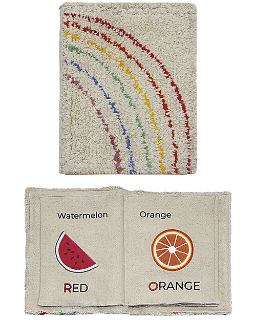 Lorena Canals Libro Sensoriale in Stoffa - Tema Colori - Cotone Bio - New Green Toys Collection Giochi Sensoriali_