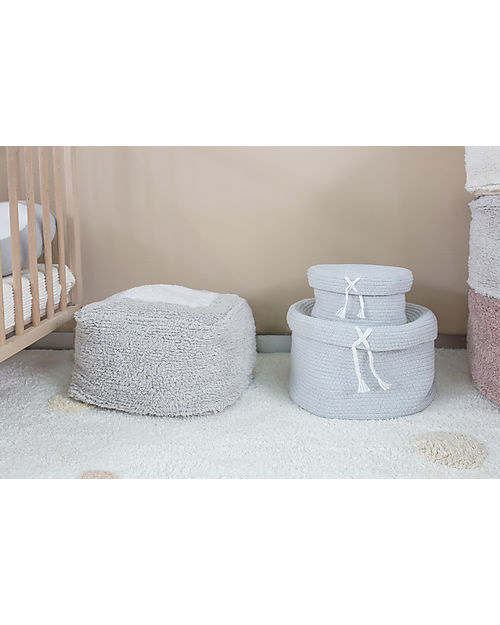 Lorena Canals Mini Cesto Portaoggetti in Cotone Candy Box, Celeste - 20x13 cm Contenitori Portaoggetti