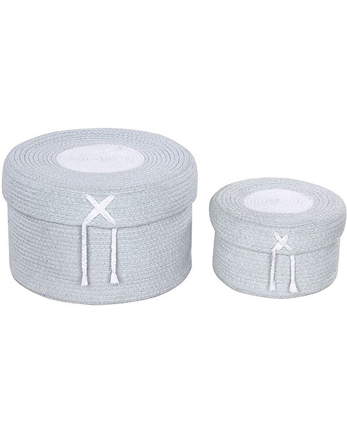 Lorena Canals Mini Cesto Portaoggetti in Cotone Candy Box, Celeste - 20x13 cm Contenitori Portaoggetti