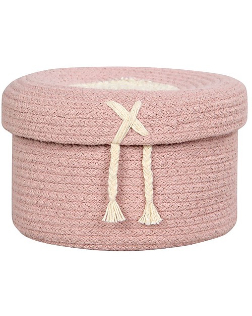 Lorena Canals Mini Cesto Portaoggetti in Cotone Candy Box, Rosa Vintage - 20x13 cm Contenitori Portaoggetti