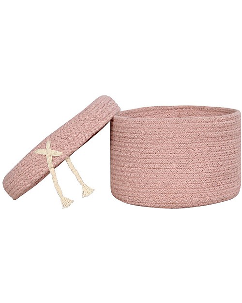 Lorena Canals Mini Cesto Portaoggetti in Cotone Candy Box, Rosa Vintage - 20x13 cm Contenitori Portaoggetti