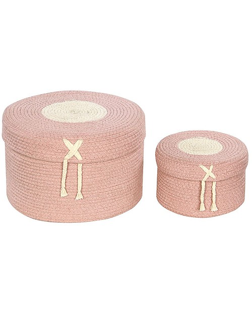 Lorena Canals Mini Cesto Portaoggetti in Cotone Candy Box, Rosa Vintage - 20x13 cm Contenitori Portaoggetti